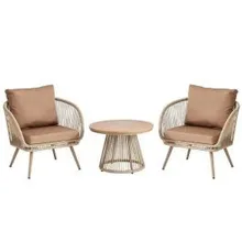 Aiamööbli komplekt Duo laud+2 tooli pruun