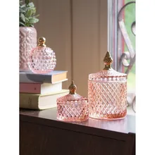 Klaasist toos Jar H18 roosa/kuldne