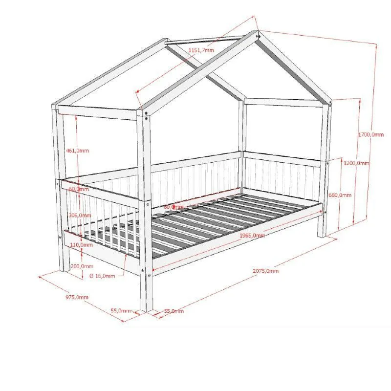 Majavoodi Forrest 90x200 valge pöök