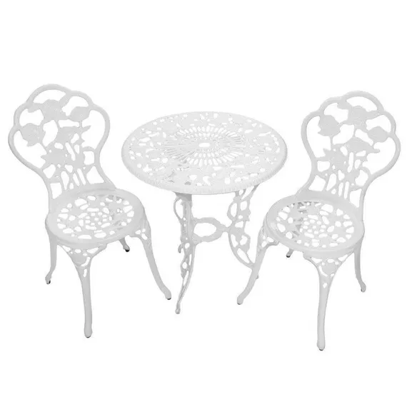 Aiamööbli komplekt Garda laud+ 2 tooli valge